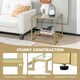 image 5 of COSTWAY 2-Tier Square Side Table Sofa End Snack Table Gold