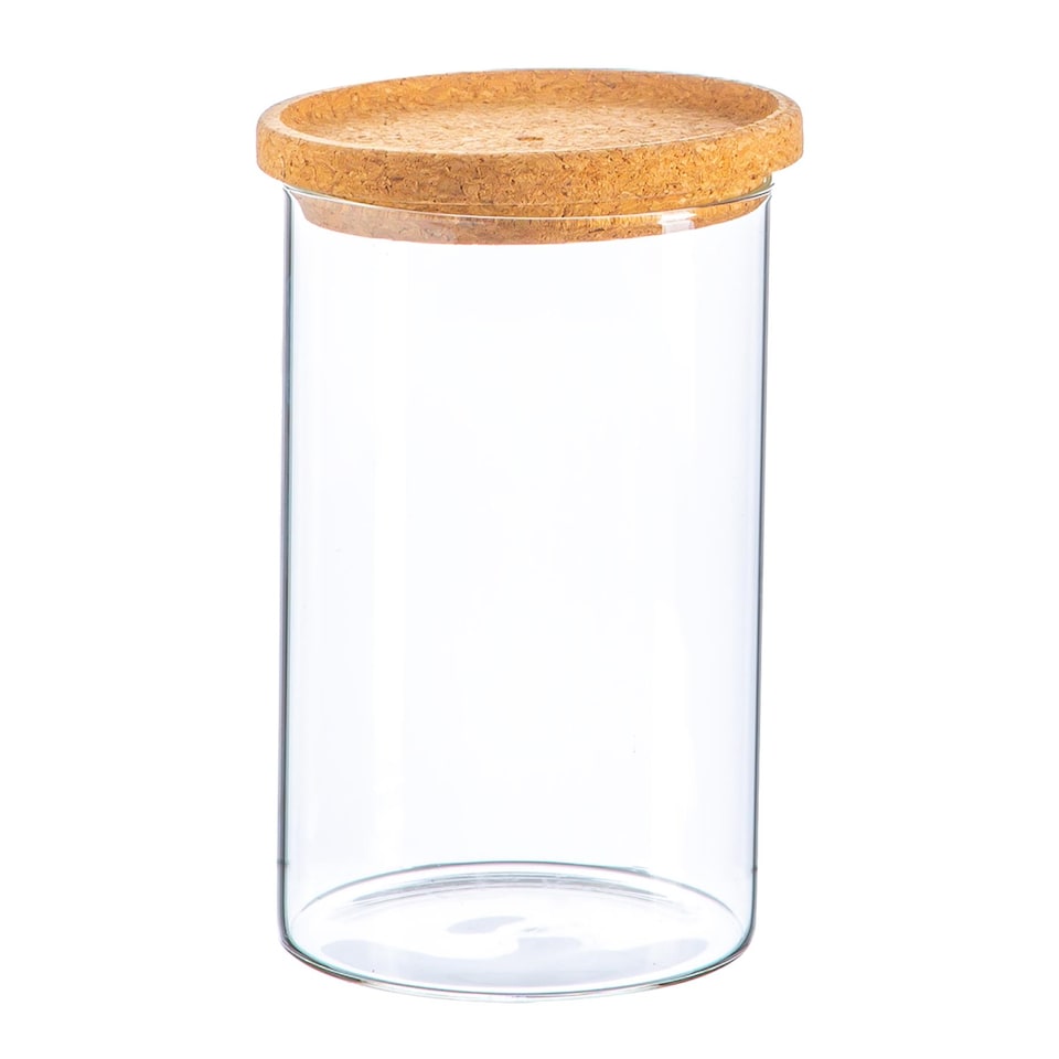 image 1 of Argon Tableware Scandi Storage Jar with Cork Lid - 1 Litre