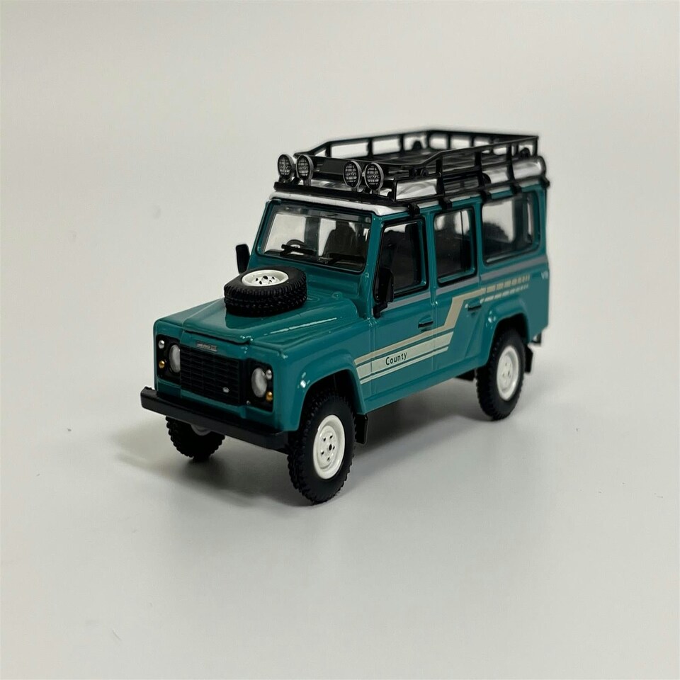 image 1 of Land Rover Defender 110 1985 County Station Wagon Green RHD 1:64 Mini GT MGT00590R