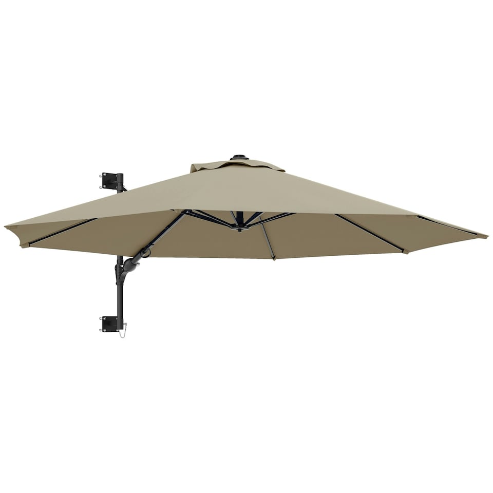 image 1 of Outsunny Sun Parasol with Vent, Wall Umbrella for Patio, Garden, Pool Orange | Orange