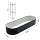 image 3 of Living and Home 2.4m Gardens Bed Oval-Shaped Galvanized Steel Garden Planter With Plant Support Trellis, Black | Black | 240cm W x 80cm D x 42cm H