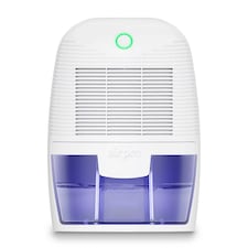 Air Pro Mini Dehumidifier Portable Electric Mould & Damp Remover 300ml/Day Moisture Absorber 600ml Water Tank Condensation Remover | White | White / Purple | 1