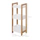 image 5 of HOMCOM 3-Tier Bathroom Rack Storage Shelf Bamboo Organiser Shower Tower for Narrow Place