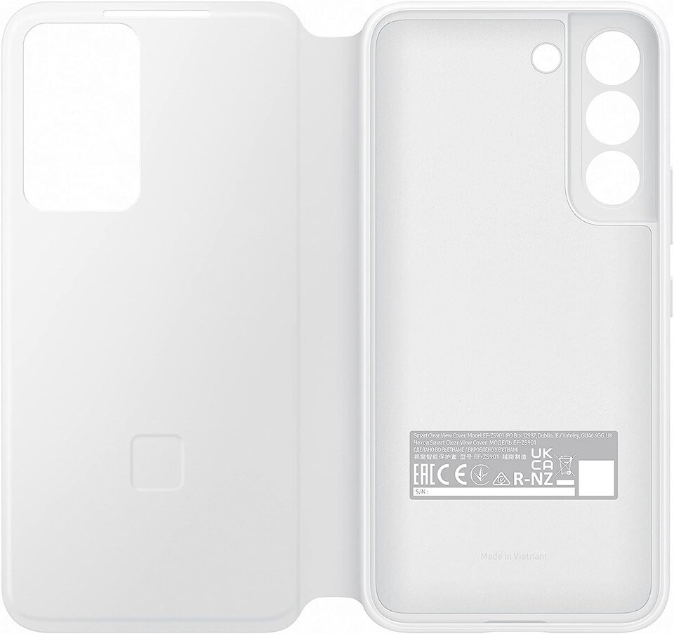 image 1 of Samsung Galaxy S22 Smart Clear View Cover White - EF-ZS901CWEGWW