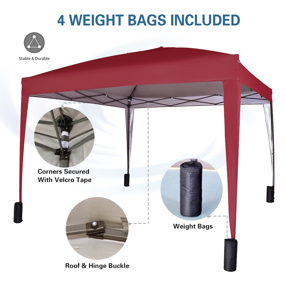 image 1 of MCC Direct Gazebo 3x3 Pop up Garden Outdoor Tent Patio Canopy Marquee with Sides
