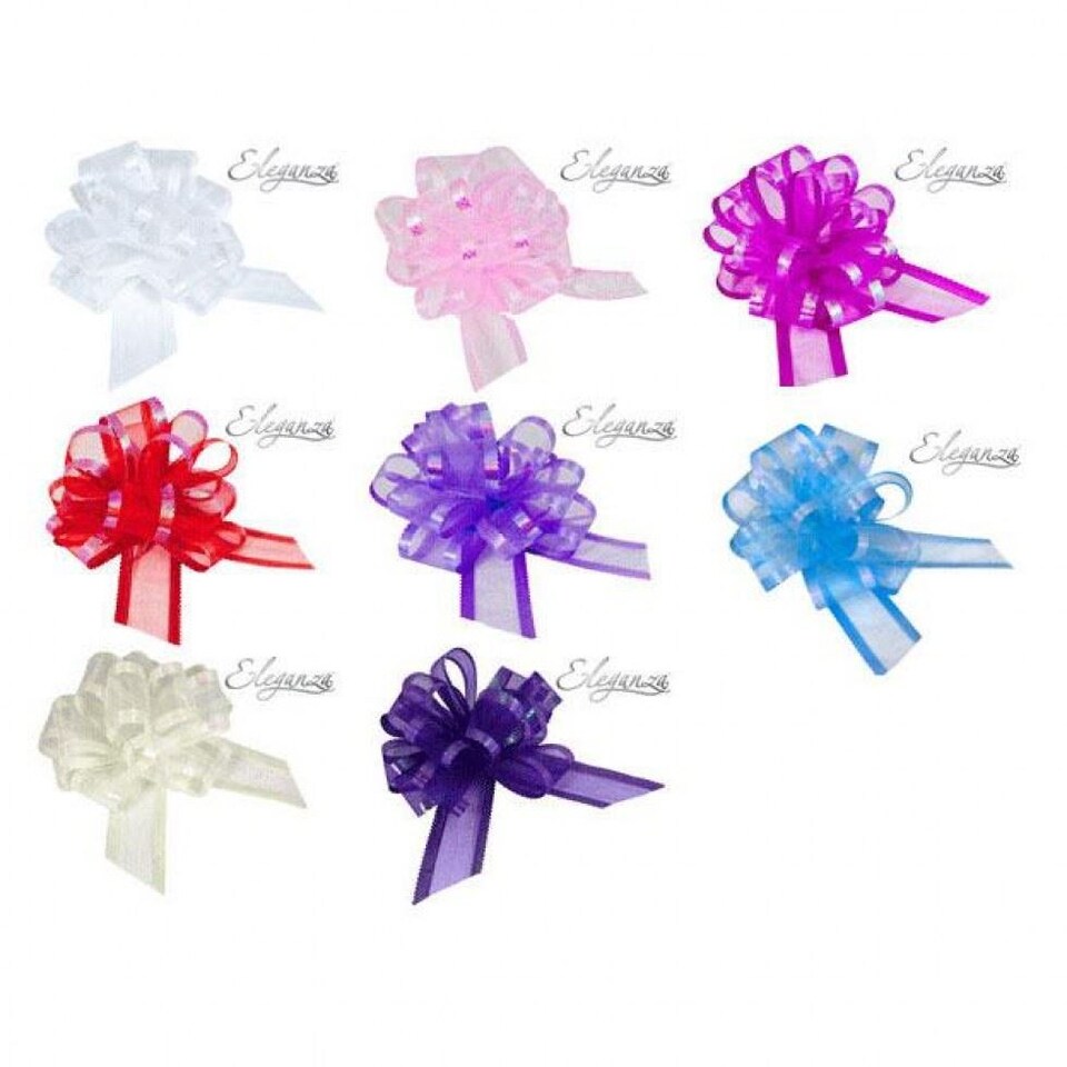 Minerva Purple Ribbon Pull Bow for Bridal - each