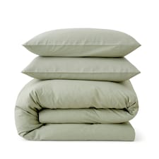 Touch Of Linen - Pistachio Green- Duvet Cover Set (Includes 2 Pillowcases - 1 For Single) Green | Pistachio Green | Single