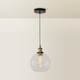 image 4 of ValueLights Sheridan Industrial Black Ceiling Light Pendant | Clear