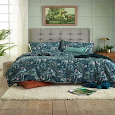 Tropical Leaves 100% Cotton Duvet Cover Set – Digitally Printed with Piped Edging | Multi | Single