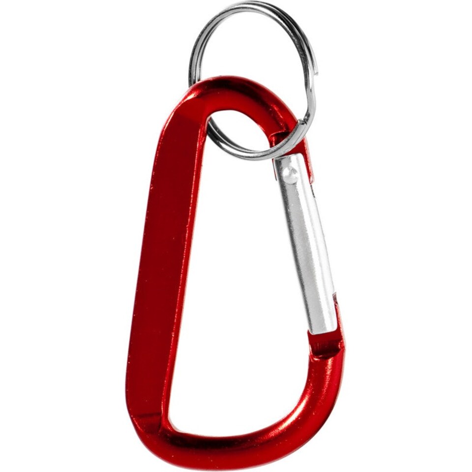 image 1 of Timor Recycled Aluminium Carabiner Key Chain - Red - One Size