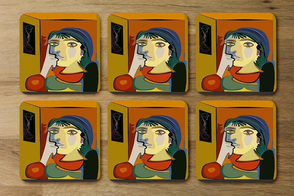 image 1 of thinking woman (Coaster)