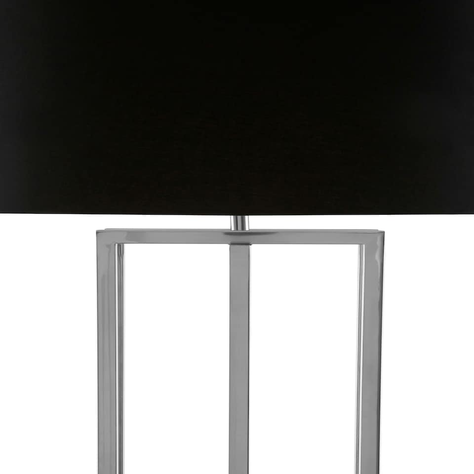image 1 of Interiors by Premier Nickel Finish Rectangular Floor Lamp Silver