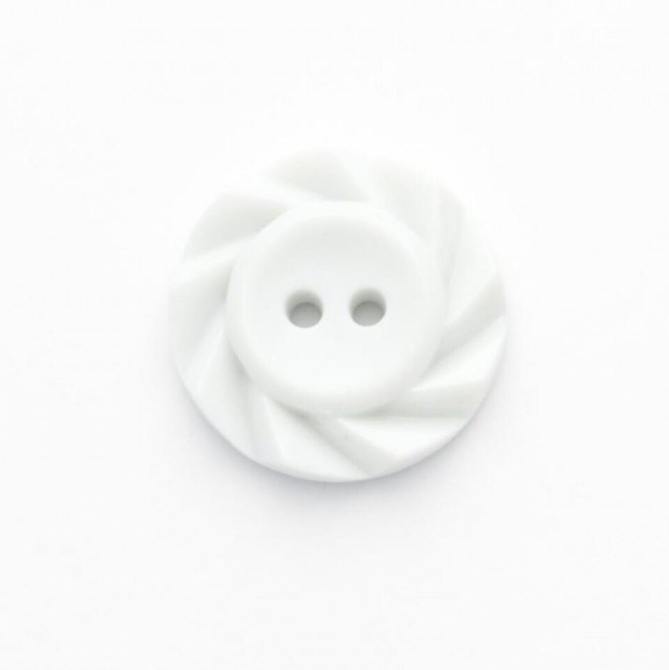Minerva White Round Plastic Buttons for Dressmaking - 18mm - per value pack of 100
