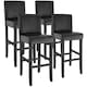 image 1 of Bar Stools with a padded backrest and faux leather cover | Black | black | 41 x 40 x 107 cm | 4
