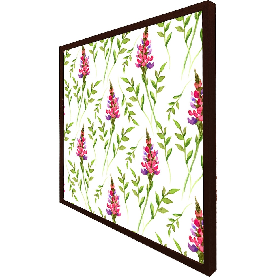 image 1 of Pink & green leaves (Picture Frame) Brown | Oak | XL