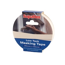 SupaDec Low Tack Masking Tape - Cream - 50m x 38mm