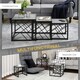 image 7 of HOMCOM Set of 3 Nesting Coffee Tables Square End Tables w/ Metal Frame, Grey Grey