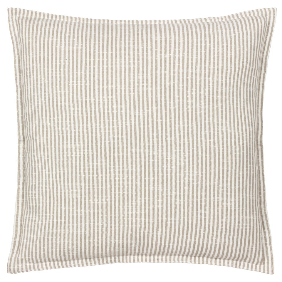 image 1 of Yard Truro Stripe 100% Cotton Cushion, Natural, 45 x 45cm