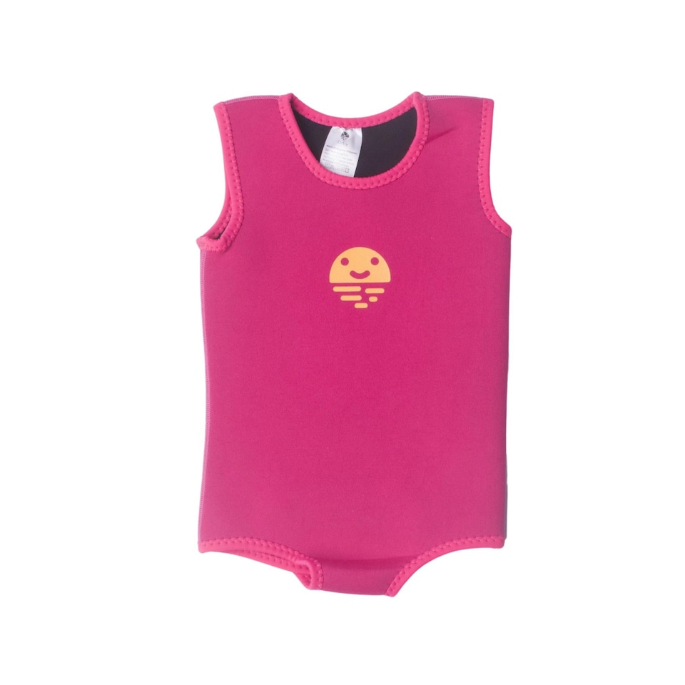 image 1 of Orby Swimming Wrap Baby Neoprene Wetsuit, Adjustable, Upf 50+ Sun Protection, Easy Change, Keeps Baby Warm, Fast-Drying, Pink, 0-6 Months