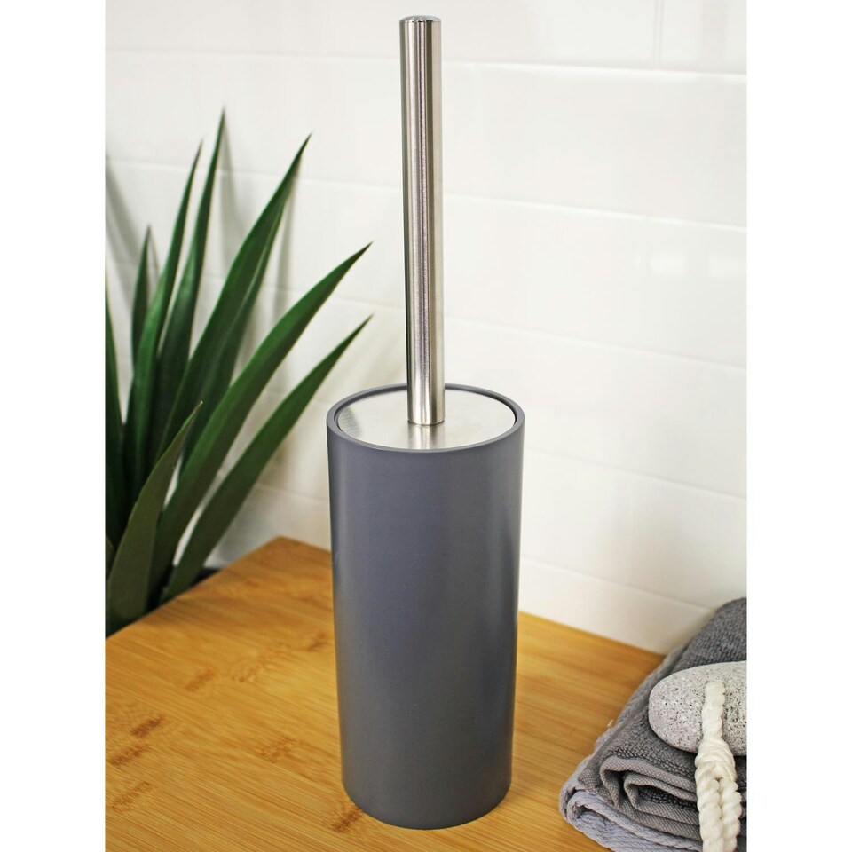 image 1 of Showerdrape Alto Grey Toilet Brush & Holder