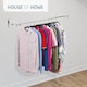 image 3 of House of Home 4ft Clothes Rail Black Wall Mounted Garment Hanging Wardrobe Rack Storage