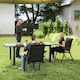 image 7 of Outsunny 2PCS Folding Chair w/ Breathable Mesh Fabric Seat, Black Black | 4 pcs