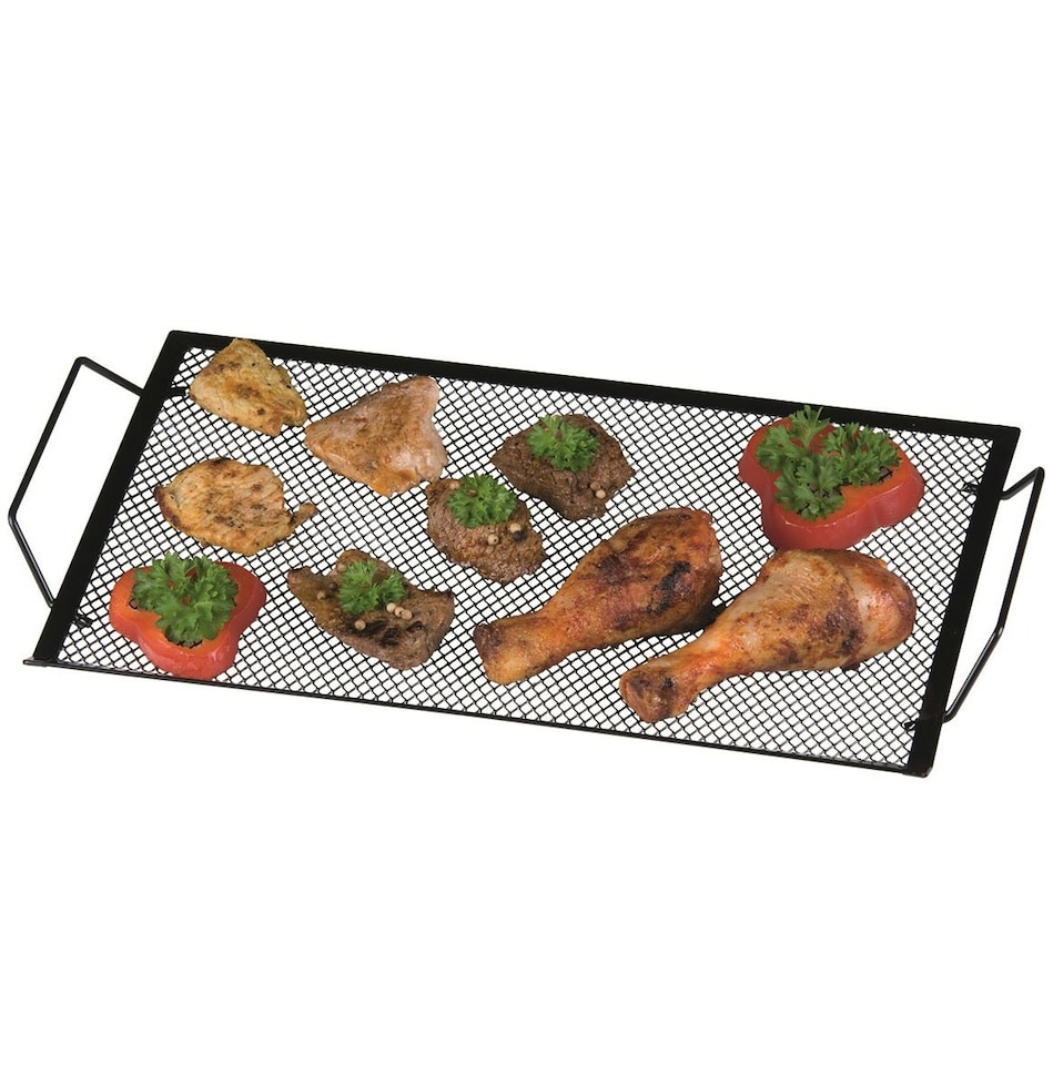 image 1 of 2x Large BBQ Barbecue Tray Rack Frying Grill Grid Party Kitchen Catering Metal