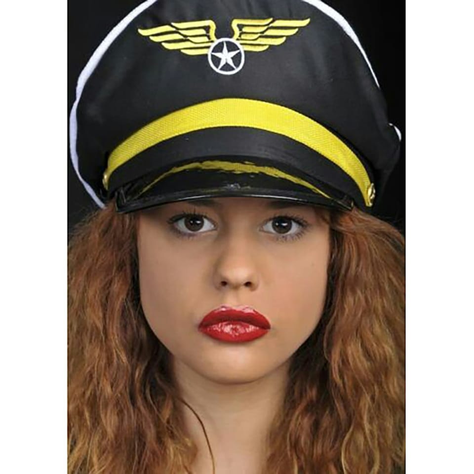 image 1 of Bristol Novelty Unisex Pilot Hat - Black/Yellow - One Size Black | One Size