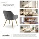 image 7 of Dining Chair Marilyn - corduroy look, upholstered, armchair, continuous backrest - Set of 4 Grey | Grey/Gold