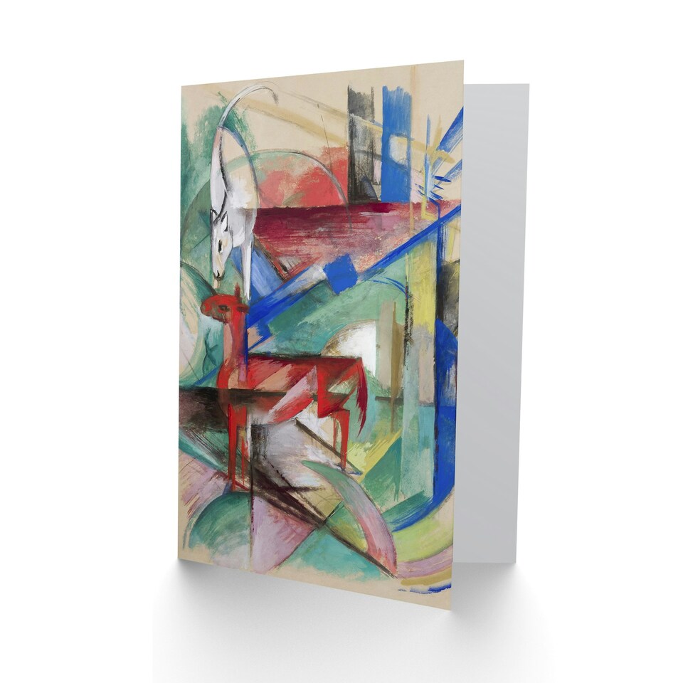 image 1 of Franz Marc Art Card Landscape with Animals Abstract Painting