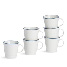 Nicola Spring White Farmhouse Espresso Cups - 90ml - Pack of 6 | White | White