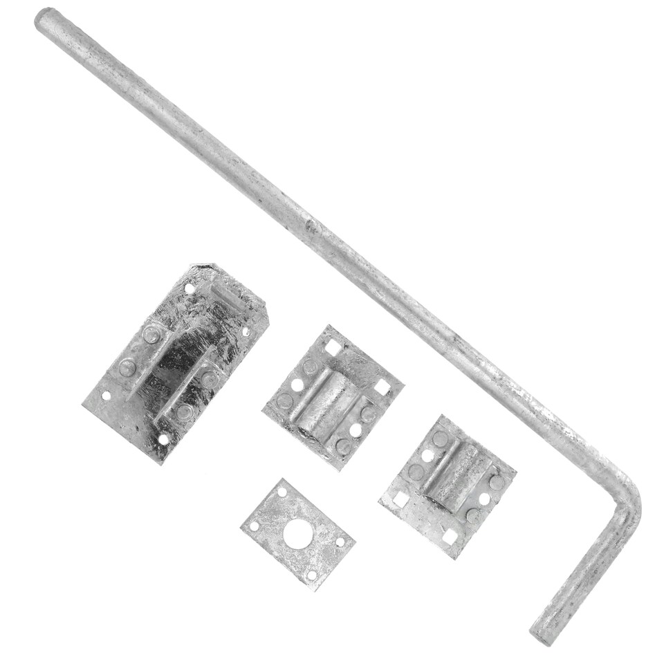 image 1 of Long 18" Galvanised Drop Bolt | Garage/Gate/Door Lock Silver