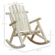 image 5 of Outsunny Wooden Rocking Chair Lounger Relaxing Balcony Garden Seat
