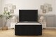 image 1 of Sloomy Hargrave Black Plush Bed Frame With Mattress With 50"  Upholstered Wingback Headboard 4' Small Double