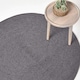 image 1 of Homescapes Grey and Black Melange Braided Rug - 150 cm Round | Grey | 150 cm Round
