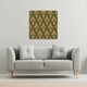 image 2 of Black & Gold Striped Triangles (Canvas Print) 77 x 77 x 4cm