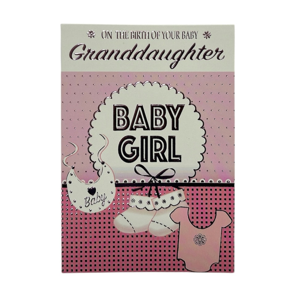 image 1 of On The Birth Of Granddaughter Charming Pink Design Congratulations Card