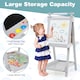image 5 of COSTWAY Foldable Easel Kids 3-in-1 Double-sided Art Easel w/Chalkboard-Grey
