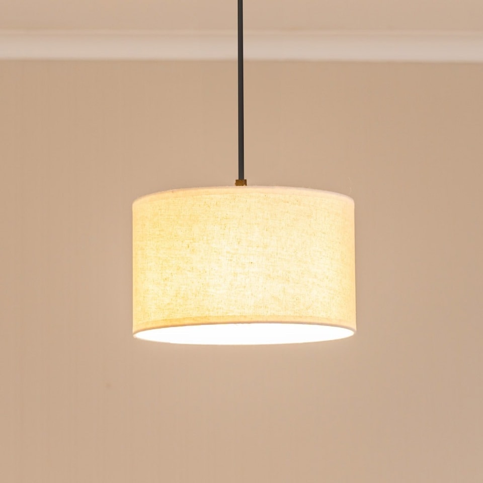 image 1 of ValueLights Eva Natural Linen Fabric White Trim Small Light Shade | Multi