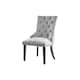 image 1 of Furniturebox 2x Belgravia Grey Velvet Knockerback Dining Chairs Black Leg