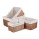 image 4 of Medium Lined Double Steamed Storage Basket | Brown | Brown