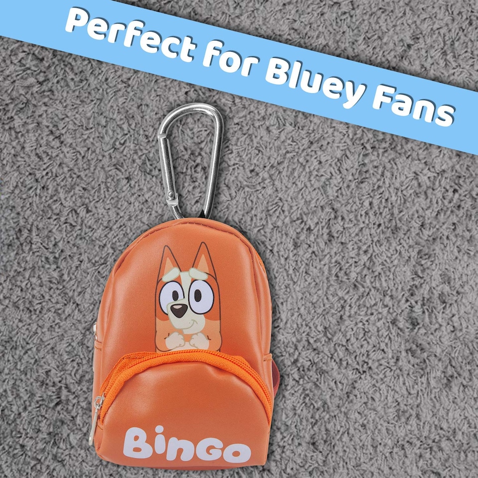 image 1 of PMS Bingo Plush Backpack Bag Clip - Orange, 12.5cm