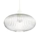 image 2 of Modern Designer Clear Transparent Line Ribbed Glass Oval Pendant Lamp Shade | Clear | Transparent | 1
