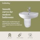 image 2 of Round 1 Tap Hole Basin Semi Pedestal 500mm | White | White | 416 x 500 x 466mm