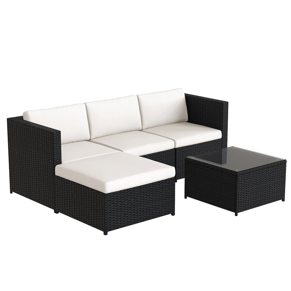 image 1 of MCC Direct Rattan Corner Sofa Chair and Table Outdoor Patio Garden Furniture set Rupert