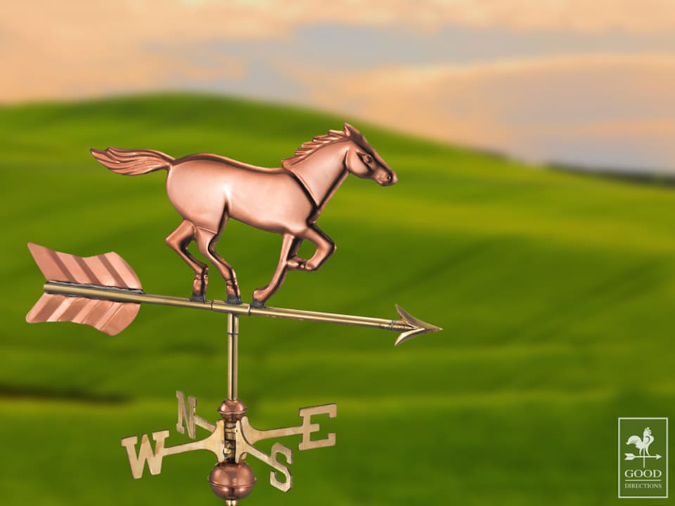 image 1 of Cottage Horse Copper Weathervane - H63 x W53 x L28 cm