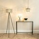 image 2 of ValueLights Elise Pair of Acrylic Jewel Two Tier Shade Black Tripod Table Lamps