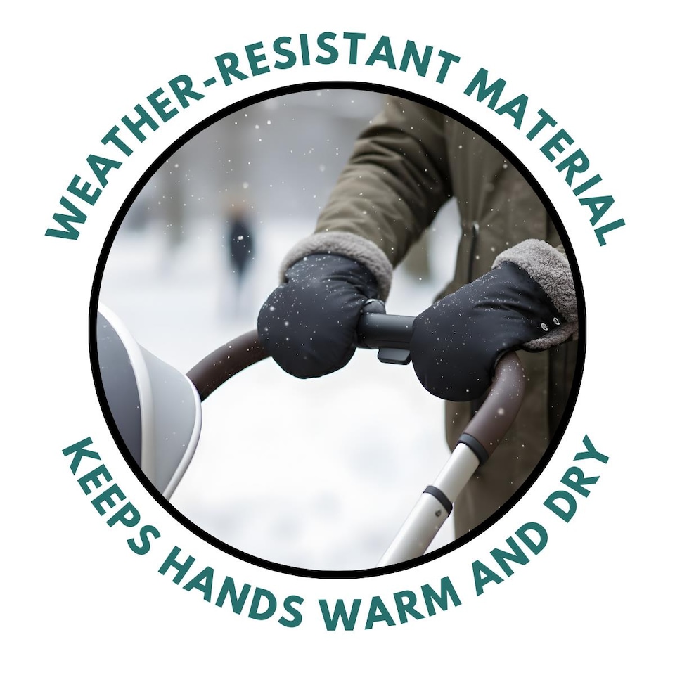 image 1 of Pram Mittens Pack of 2 Stoller Hand Warmers Waterproof Buggy Handle Gloves