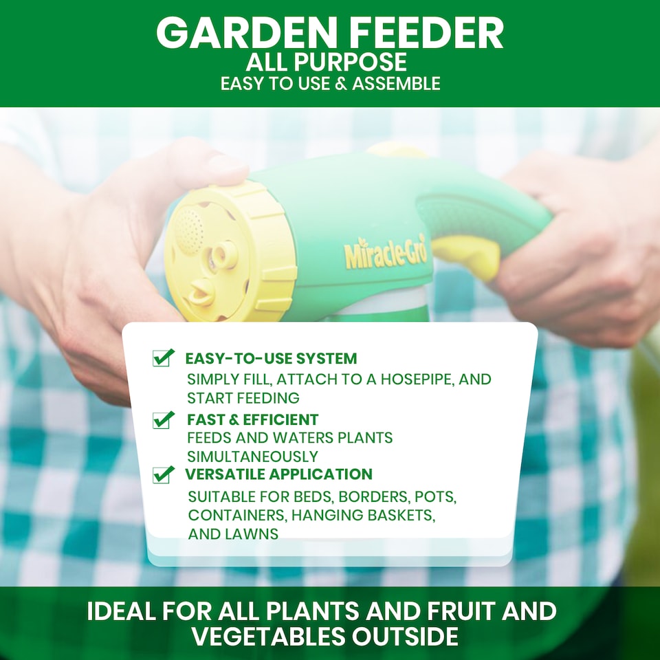 image 1 of Miracle-Gro Feeder for Gardens Lawns & Hanging Baskets Connects to Garden Hose Use with Water Soluble Plant Foods