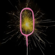 Pink Number 0 Non Hand Held Sparkler - 7 Inches / 18cm